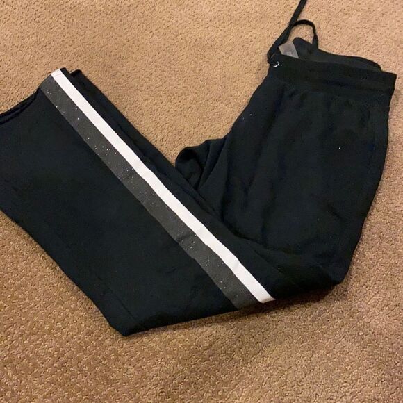 Studio Collection by David Lerner Black Joggers with Side Stripes Size L - Picture 1 of 6
